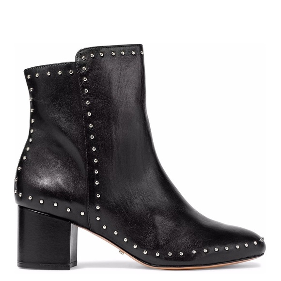 SCHUTZ Shoes - SCHUTZ Studded Black Leather Boots, Size 9.5